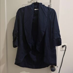 Grana Navy Silk Blazer
